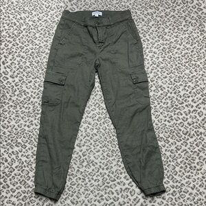 Evereve Tessa Linen utility/cargo jogger size 27 Olive